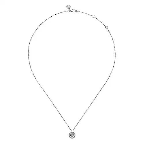NECKLACES - Sterling Silver Bujukan Medallion Pendant With .05cttw Diamond Heart Center