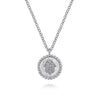 NECKLACES - Sterling Silver Bujukan Medallion Pendant With .06cttw Diamond Hamsa Center