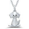 NECKLACES - Sterling Silver Dog Necklace With Diamond Eyes