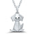 Sterling Silver Dog Necklace with Diamond Eyes