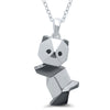 NECKLACES - Sterling Silver Panda Bear Necklace With Diamond Eyes