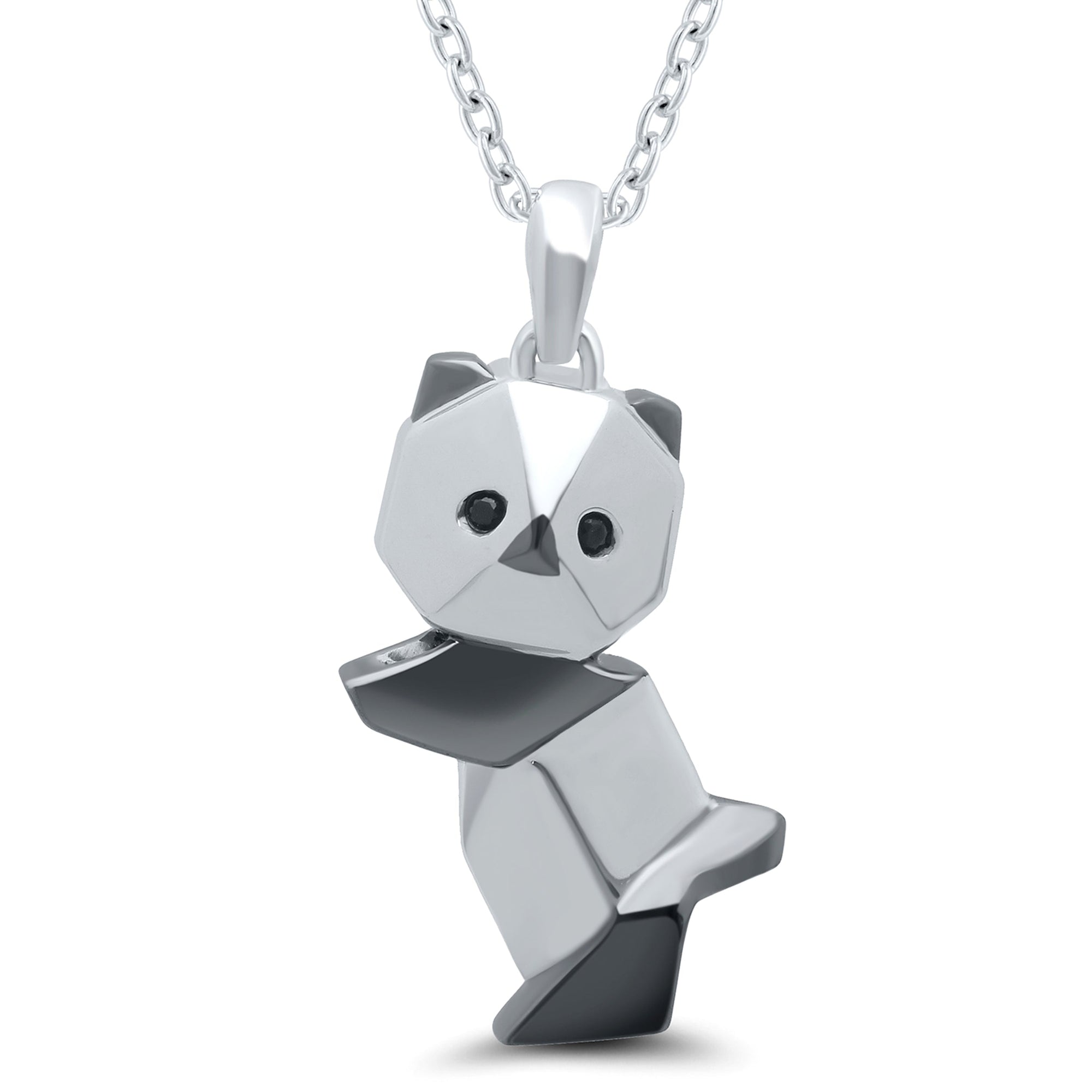 Silver Bear Necklace, Teddy Bear Charm Pendant, Crystal Bear Animal Necklace,  Silver Chain Necklace WATERPROOF Jewelry Her Him His Girl Gift