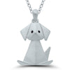 NECKLACES - Sterling Silver Puppy Dog Necklace With Diamond Eyes