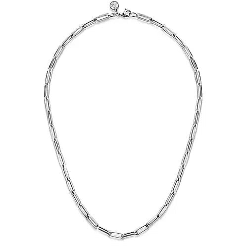 Gabriel & Co Sterling Silver Beaded Paperclip Necklace