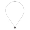 NECKLACES - Sterling Silver White Sapphire & Rock Crystal & Black MOP Slide Necklace