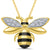 Sterling Silver & Yellow Gold Plated Diamond Bee Necklace
