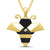 Sterling Silver Yellow Gold Plated Satin Finish Bee Necklace