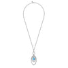 NECKLACES - Sterling Sliver Rock Crystal & Turquoise Doublet Drop Necklace.