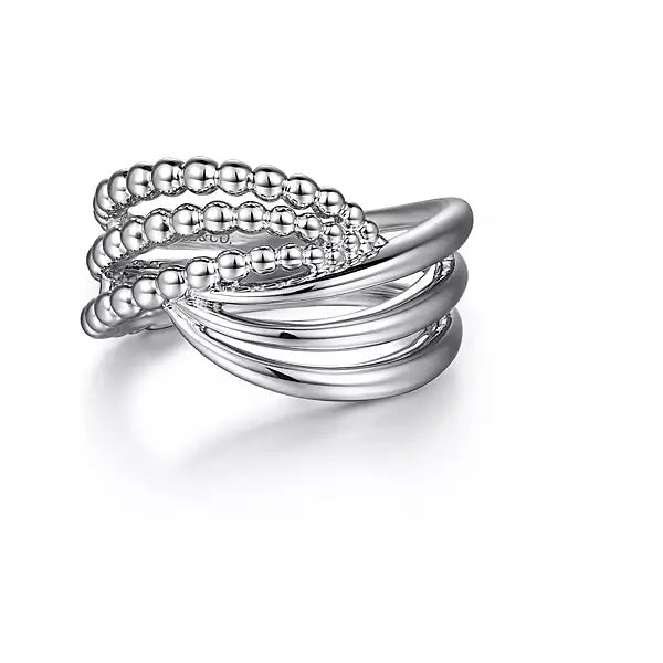 Ring - Sterling Silver Bujukan Ladies Twisted Fashion Ring. Finger Size 6.5