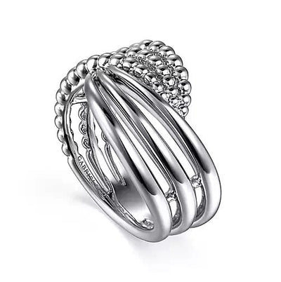 Ring - Sterling Silver Bujukan Ladies Twisted Fashion Ring. Finger Size 6.5