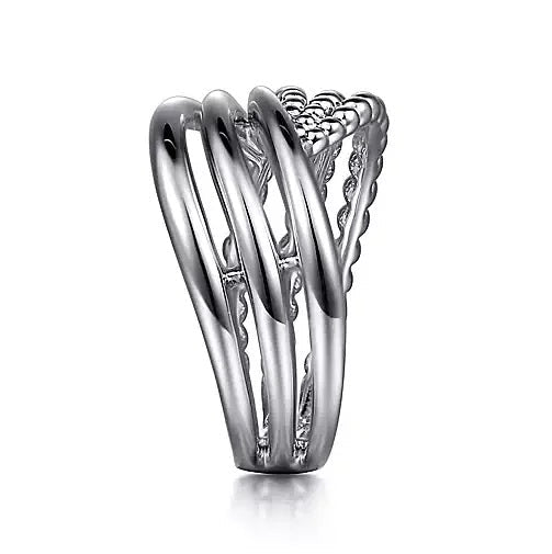 Ring - Sterling Silver Bujukan Ladies Twisted Fashion Ring. Finger Size 6.5