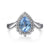 Sterling Silver Bujukan Swiss Blue Topaz Chevron Ring. Finger Size 6.5