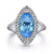 Sterling Silver Marquise Shape London Blue Topaz Bujukan Fashion Ladies Ring. Finger Size 6.5