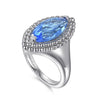 Ring - Sterling Silver Marquise Shape London Blue Topaz Bujukan Fashion Ladies Ring. Finger Size 6.5
