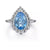 Sterling Silver Swiss Blue Topaz Bujukan Pear Shape Fashion Ring. Finger Size 6.5