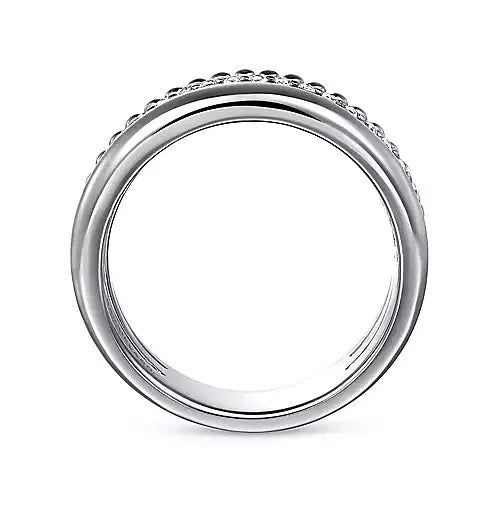 Ring - Sterling Silver White Sapphire Bujukan Multi Row Fashion Ring. Finger Size 6.5