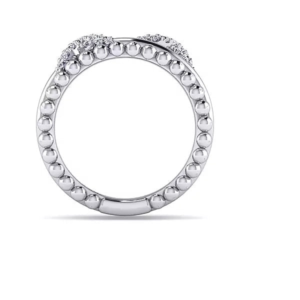 Ring - Sterling Silver White Sapphire Multi Row Bujukan Fashion Ring With X Designs. Finger Size 6.5