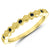 10K Yellow Gold 0.10cttw Black Diamond Alternating Honeycomb Style Band