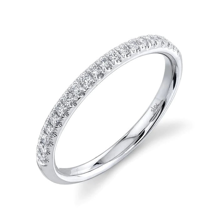 Rings - 14K White Gold 0.18cttw Diamond Wedding Band