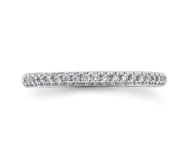 Rings - 14K White Gold 0.18cttw Diamond Wedding Band