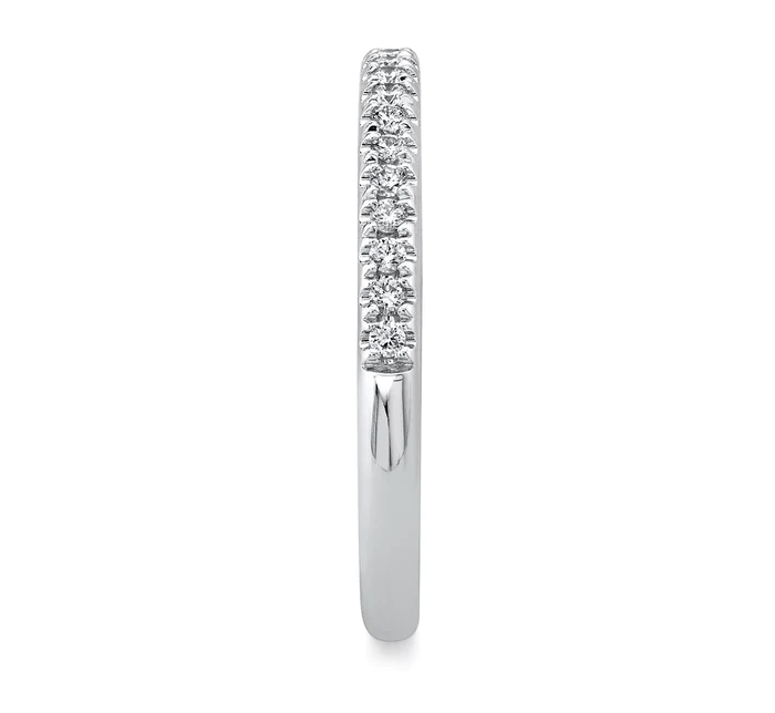 Rings - 14K White Gold 0.18cttw Diamond Wedding Band