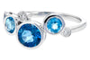 RINGS - 14K White Gold 1.45cttw Blue Topaz, London, Swiss And Diamond Bezel Set Bubble Ring