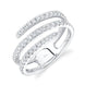 Rings - 14K White Gold .61cttw Triple Row Diamond Fashion Ring