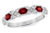 14K White Gold Vintage Style Ruby and Diamond Band