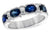 14K White Gold Vintage Style Sapphire and Diamond Band