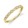 Rings - 14K Yellow Gold 0.14cttw Alternating Station Diamond Ladies Stackable Ring