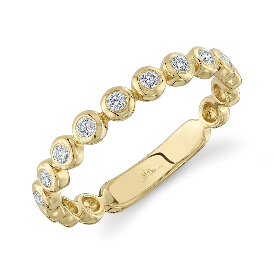 Rings - 14K Yellow Gold 0.17cttw Round Bezel Set Diamond Ring