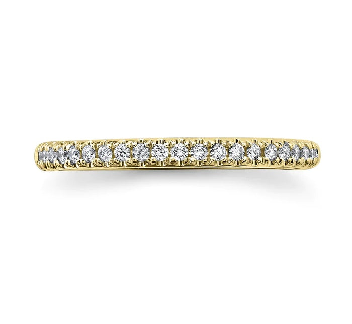 Rings - 14K Yellow Gold 0.18cttw Diamond Wedding Band