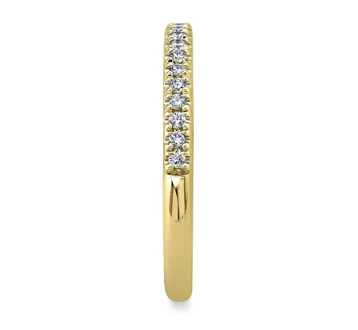 Rings - 14K Yellow Gold 0.18cttw Diamond Wedding Band