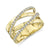14K Yellow Gold 0.41cttw Diamond Crossover Bridge Fashion Ring