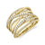 14K Yellow Gold 0.62cttw Diamond Crossover Bridge Fashion Ring