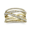 Rings - 14K Yellow Gold 0.62cttw Diamond Crossover Bridge Fashion Ring