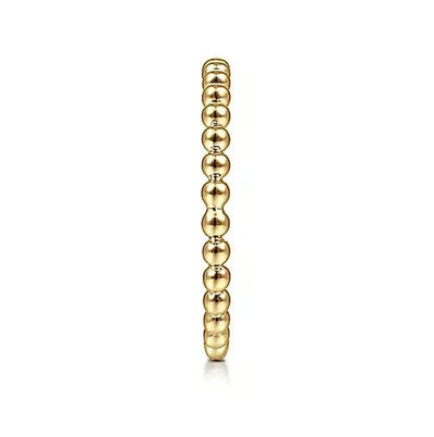 RINGS - 14K Yellow Gold Bujukan Beaded Ball Stackable Fashion Ring