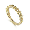 RINGS - 14K Yellow Gold Cuban Link Stackable Fashion Ring