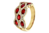 RINGS - 14K Yellow Gold Ruby And Diamond Fashion Ring