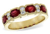 RINGS - 14K Yellow Gold Vintage Style Ruby And Diamond Band