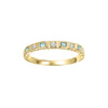 RINGS - Aquamarine Birthstone Emerald Cut Diamond Ring 10K Yellow Gold