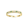 RINGS - Emerald Birthstone Emerald Cut Diamond Ring 10K Yellow Gold