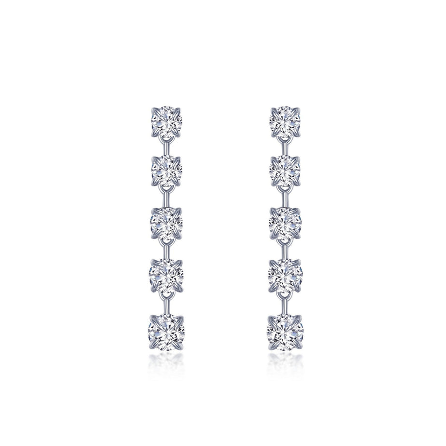 UNDER $200 - Lafonn Stud Earrings Simulated Station Drop 4.43Cttw Diamond