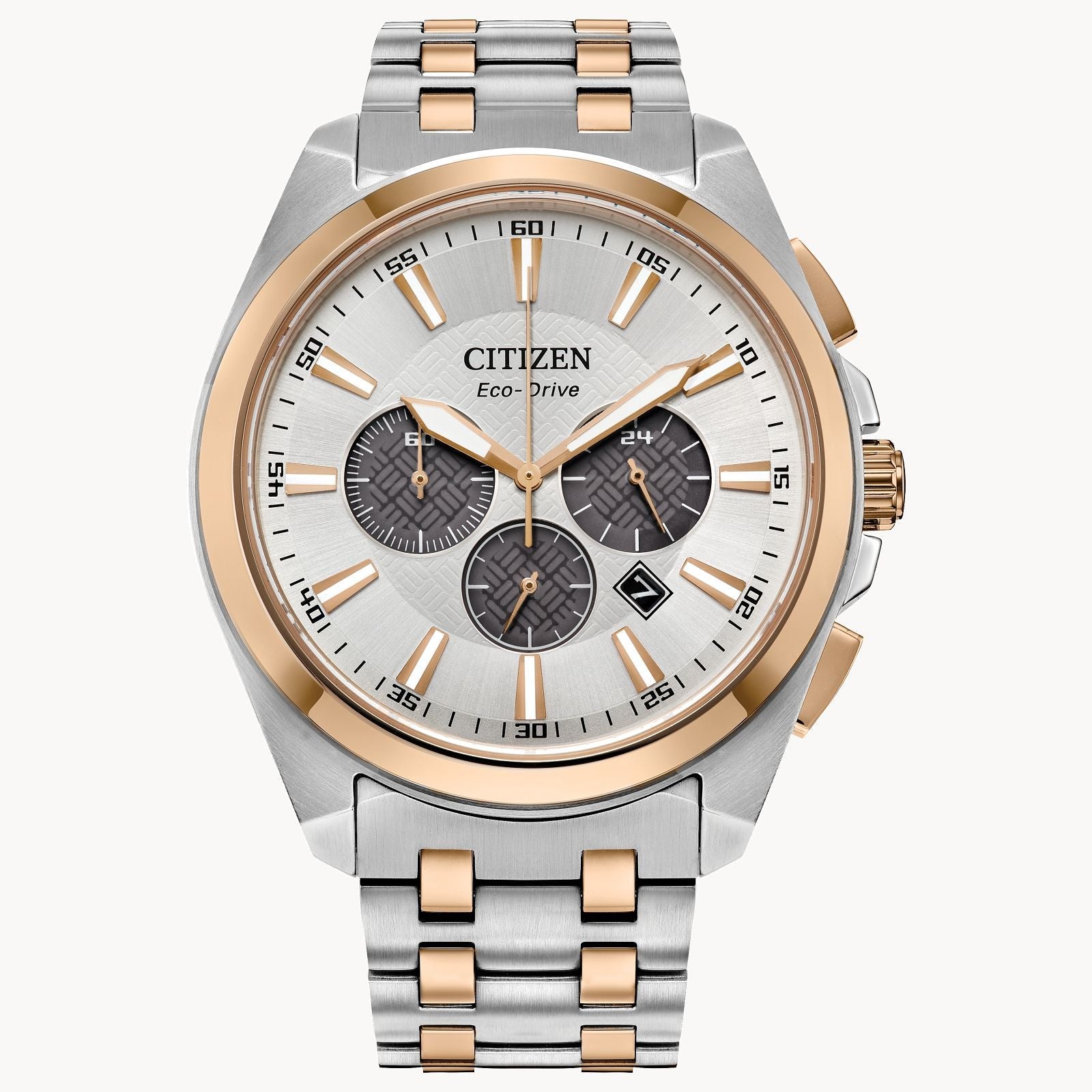 Citizen Eco-Drive Men's Peyten Collection with two-tone stainless steel  bracelet.