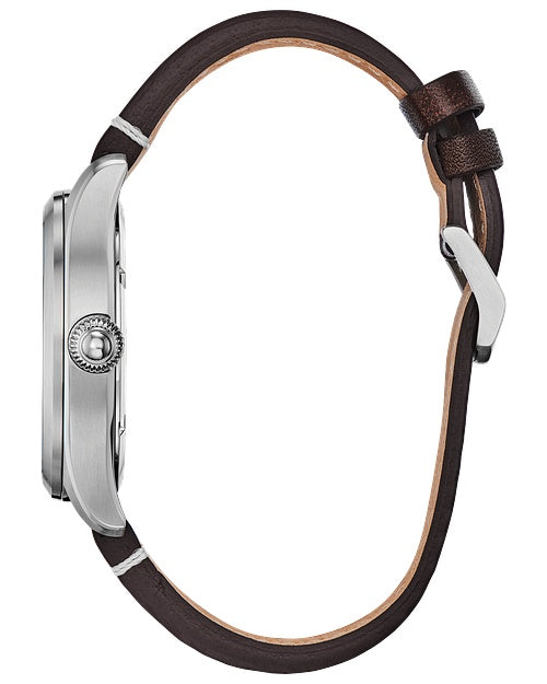 Watches - Citizen Eco-Drive Mens Garrison Watch With Black Leather Strap