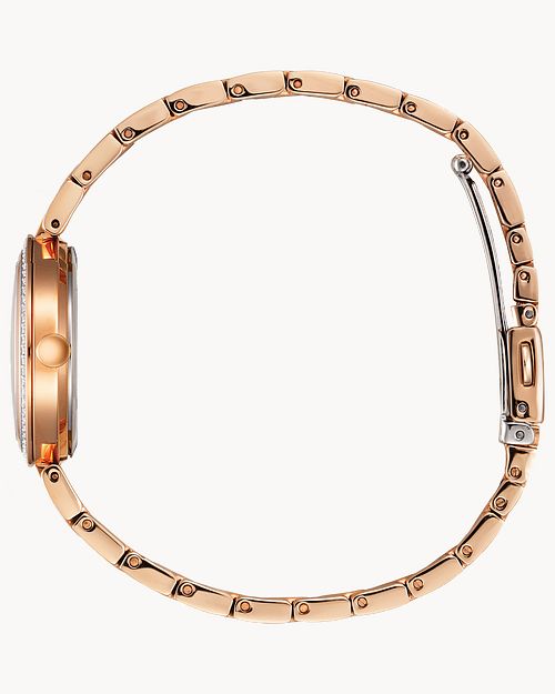 Watches - Citizen Eco-Drive Women's Pink Gold-Tone Silhouette Crystal Watch