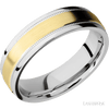 WEDDING - 14K Yellow Gold Center Wedding Band Cobalt Chrome 6mm Wide