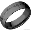 WEDDING - Barbed Wire Design Black Zirconium Wedding Band 7mm Wide