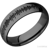 WEDDING - Black Zirconium Customized Soundwave Wedding Band 6mm