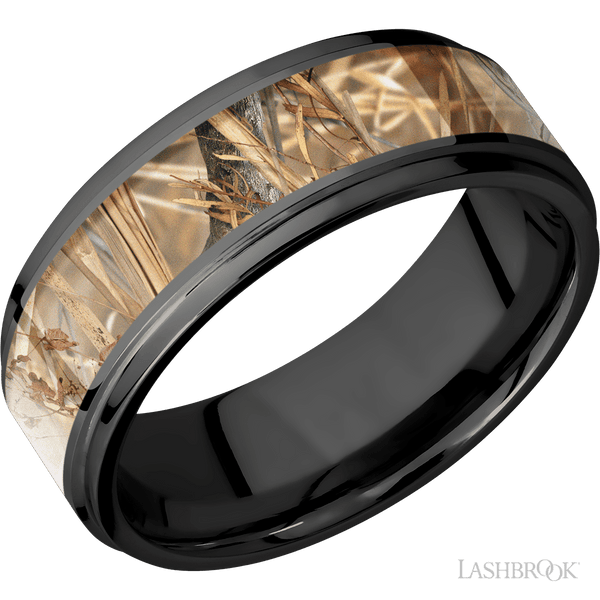 STRYKER Camo White Ceramic Wedding Band Domed - 6mm & 8mm, Men store Wedding Band and Promise Rings.